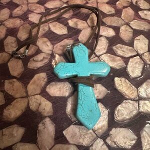Turquoise Cross Pendant Necklace